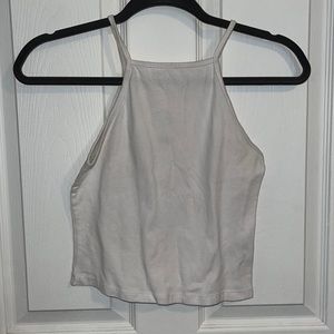 White High-Neck Tank